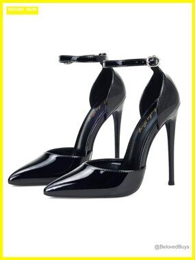 High Heels Stiletto Pointed Toe Ankle Strap Pumps Party Wedding